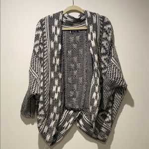 Black and White Knit Cardigan